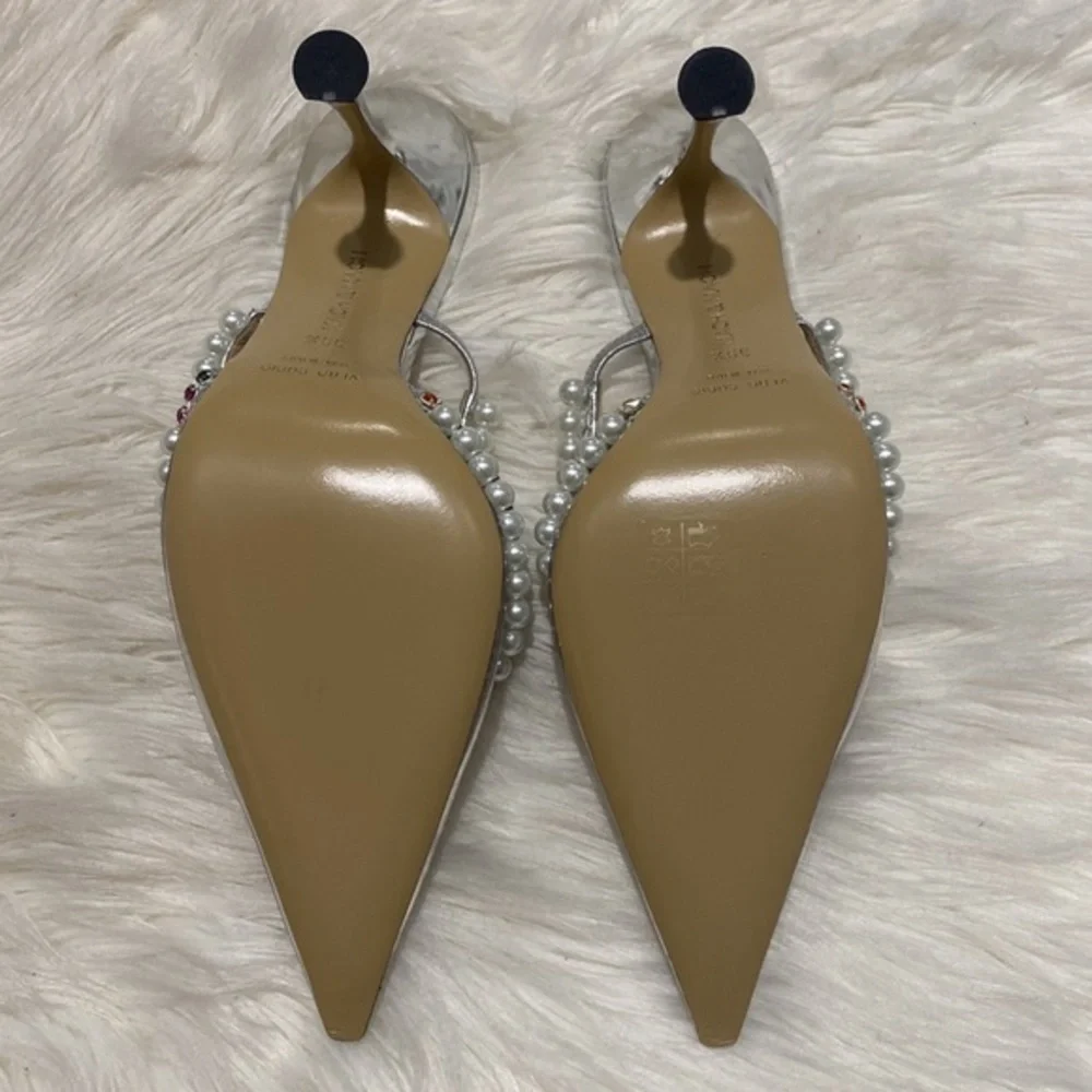 Mach & Mach‎ Diamond of Elizabeth Imitation Pearl pointed toe Mule size 39.5